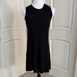 Ribbed Sleeveless Black Women's midi dress